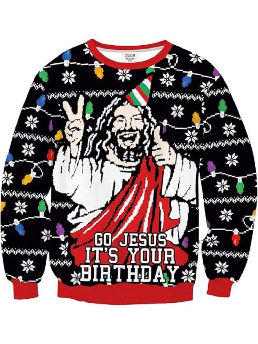 Unisex Ugly Christmas Sweatshirt 3D Graphic Pullover Funny Holiday Crew Neck